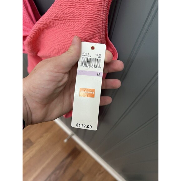 Anne Cole Dream Weaver Twist Front  Melon One Piece Swimsuit women's  Size 6 - Picture 3 of 6